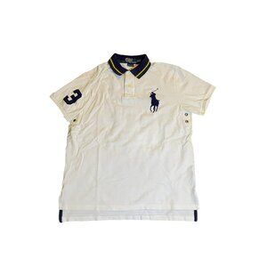 VTG Polo Ralph Lauren Big Pony Logo Striped Button Up Shirt #3 Mens Size Large